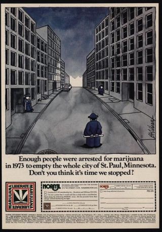1975 Norml Marijuana Legalization - Pot - Cop - Police - Kliban Art - Vintage Ad