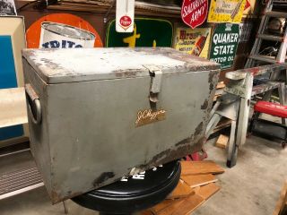 Vintage Galvanized Metal J.  C.  Higgins Sears Ice Box Cooler Single Latch Patina