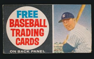 1961 - 63 Post Cereal Box Card - Mickey Mantle (yankees) Tough Go - Along Item