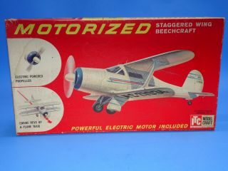 Vintage Itc Model Craft Motorized Staggered Wing Beechcraft Model Kit