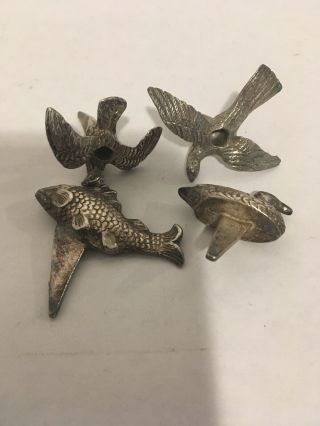 Vintage Reed & Barton Silver - Plate Candle Holders Birds Duck Fish Turtle,  Frog