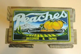 Peaches Records & Tapes : 8 - Track/cassette Wood Crate Vintage Display