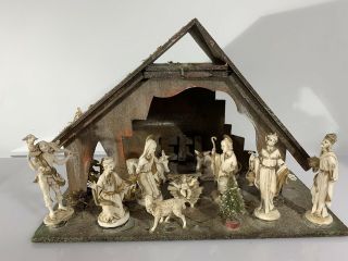 Vintage Italian Nativity Set White Figure Made In Italy Creche