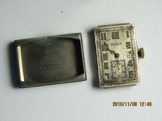 Vintage Men ' s Gruen Art deco watch 14k gold filled for parts/repair 3