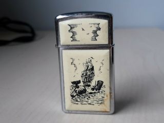 Small Zippo Lighter Old Moby Dick Ship Whale Picture