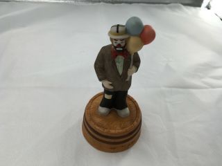 Vintage Emmett Kelly Jr.  Musical Clown Figurine Hobo Balloons Flambro Collector