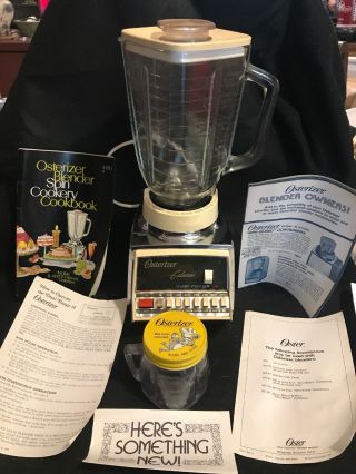 Vintage Osterizer Galaxie Dual Range 14 With Cookbook And Mini Blender