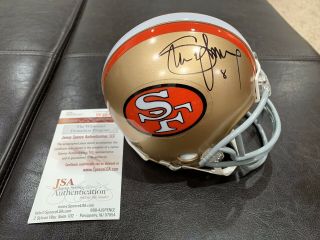 Steve Young Signed San Francisco 49ers Mini Helmet Jsa Authentic