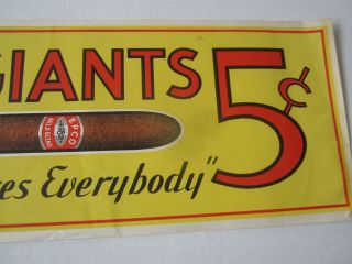 Old Vintage 1920 ' s - EPCO GIANTS - Cigar - Advertising SIGN - Paper 2
