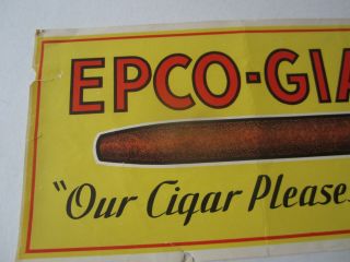 Old Vintage 1920 ' s - EPCO GIANTS - Cigar - Advertising SIGN - Paper 3