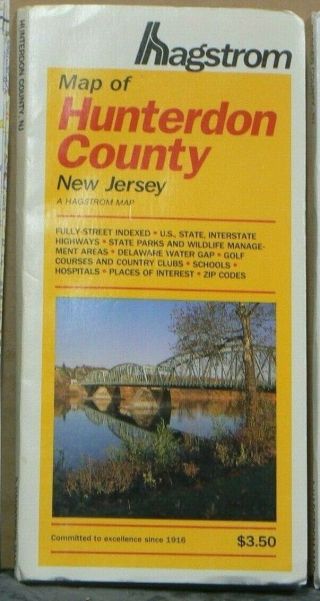 1992 Hagstrom Street Map Of Hunterdon County,  Jersey