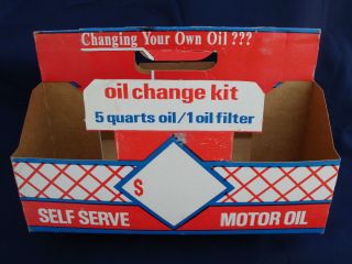 Old Vintage 1970s Skelly 1 Qt Motor Oil Can & Filter Kit Carton Or Box Only
