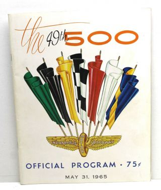 Vintage 1965 Indianapolis Motor Speedway Official Program 49th Indy 500 Racing,