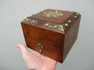 A Fine Victorian Walnut & Brass Bound Box C1850