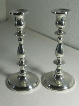 Pair 8 - 1/4 " Ellmore Weighted Sterling Silver 222 Candlesticks Cond
