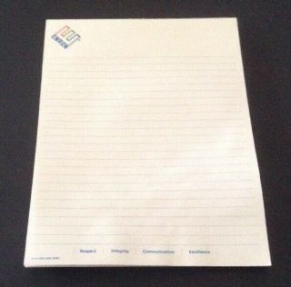 Enron Vtg 90s Lined Writing Note Pad 8.  5 " X11 " Respect Integrity Communication