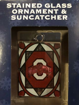 Ohio State Buckeyes Stained Glass Window Christmas Tree Ornament Forever