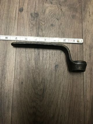Vintage Unknown Lathe Tailstock Wrench 1” Hex Opening,  7” Long 3” Upward Bend