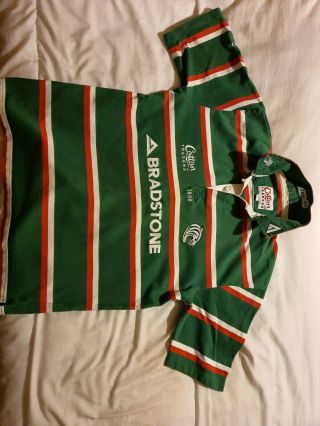 Two Vintage Leicester Tigers Rugby Jersey Shirts,  One Medium,  One Large