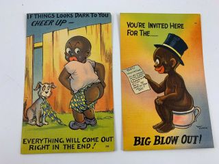 Vintage 1940’s Era Black Americana Humorous Postcards