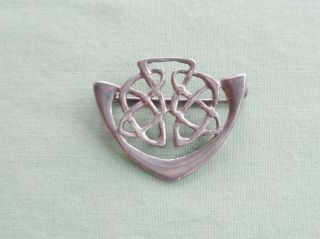 Vintage Sterling Silver Celtic Knot Scottish Thistle Brooch Pin
