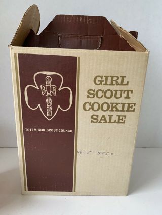 2 Vintage Girl Scout Cookie Boxes.  1963.  Totem Council.  Fun
