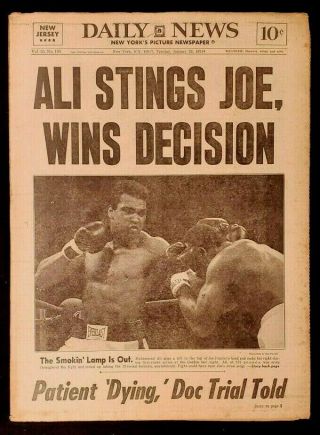 1974 Jan.  29 Ny Daily News Newspaper Muhammad Ali Stings Joe Frazier Pgs 1 - 76 M4