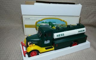 Vintage 1980 Hess Gasoline Tanker Vehicle Toy Semi Truck Bank Tanker