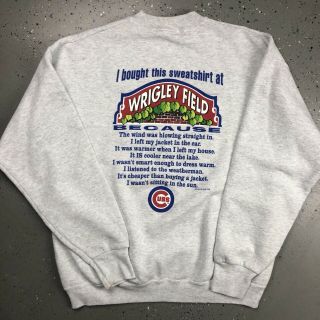 Vintage 90s Chicago Cubs Wrigley Field Baseball Pullover Sweatshirt L 1998 C2
