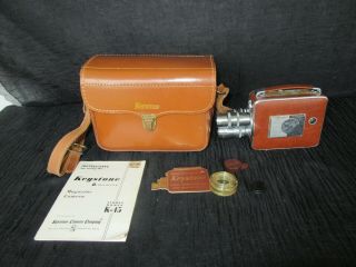 Vintage Keystone K - 45 8mm Movie Camera W/ Case & Paper