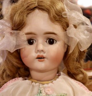 Large 24 " Antique German Bisque Max Handwerck Doll W/creamy Bisque,  Sleep Eyes