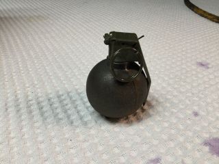 Vintage Military Hand Grenade Practice Blank Dummy Cast Iron Fuze M213 Pull Pin