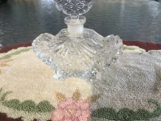 Antique Vintage Art Deco Pressed Glass Perfume Scent Bottle with Stopper 2