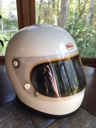 Vintage 1970 Bell Star Toptex Helmet First Generation Small Vision Window 7 3/8