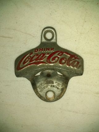 Vintage Drink Coca Cola Brown Co.  Starr X Wall Mount Bottle Opener Made In Usa