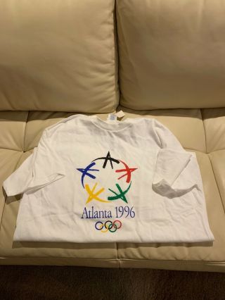 Atlanta 1996 Olympics Bid Logo White T - Shirt Adult Xl With Tags S/h