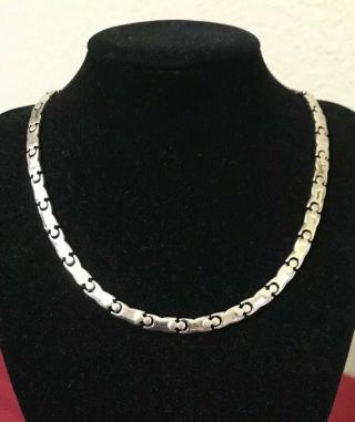 Vintage Puzzle Link Sterling Silver 925 17” Necklace 50g