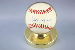 Signed Hank Aaron Official National League Rawlings Baseball W/