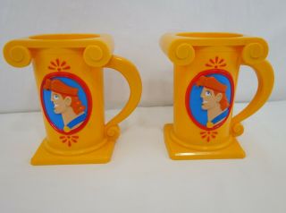 Vintage Disney On Ice Hercules 3d Mug Cup Set