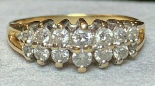 1/4ct Natural Diamond Ring Real 14k Yellow Gold Round Vintage Womens Size 5 Marq