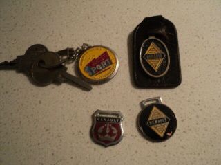 Vintage Renault Car Keyrings,  Keys And Badges (12 Items)