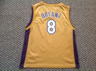 Vintage Kobe Bryant 8 Reebok Los Angeles Lakers Jersey Youth Large 3