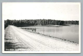 Chickasaw State Park Dam & Lake Henderson Tennessee Rppc Vintage Cline Photo 50s