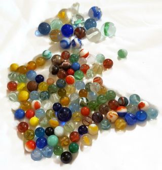 Vintage Glass Marbles Including Many Shooters - Cat 