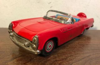 Vintage Tin Friction Ford Thunderbird Convertible Car Japan Toy