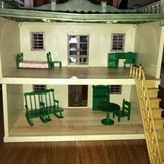 Sylvanian Families Urban House w/ Green Furniture Set Calico Critters Vintage 2
