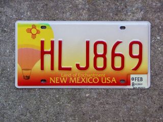2008 Mexico Balloon Base License Plate Hlj 869 Exc Plus Cond Natural