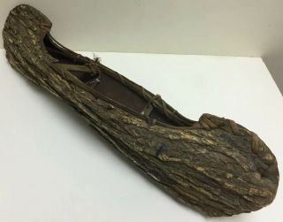 Vintage Or Antique Souvenir Miniature Canoe Made Of Tree Bark,  Lake George Ny