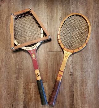 Vintage Wilson Autograph Jack Kramer & Spalding Pancho Gonzales Tennis Racquet