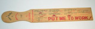 Vintage Wooden Fanny Paddle " Put Me To Work " Spanking Stick For All Occasions 15